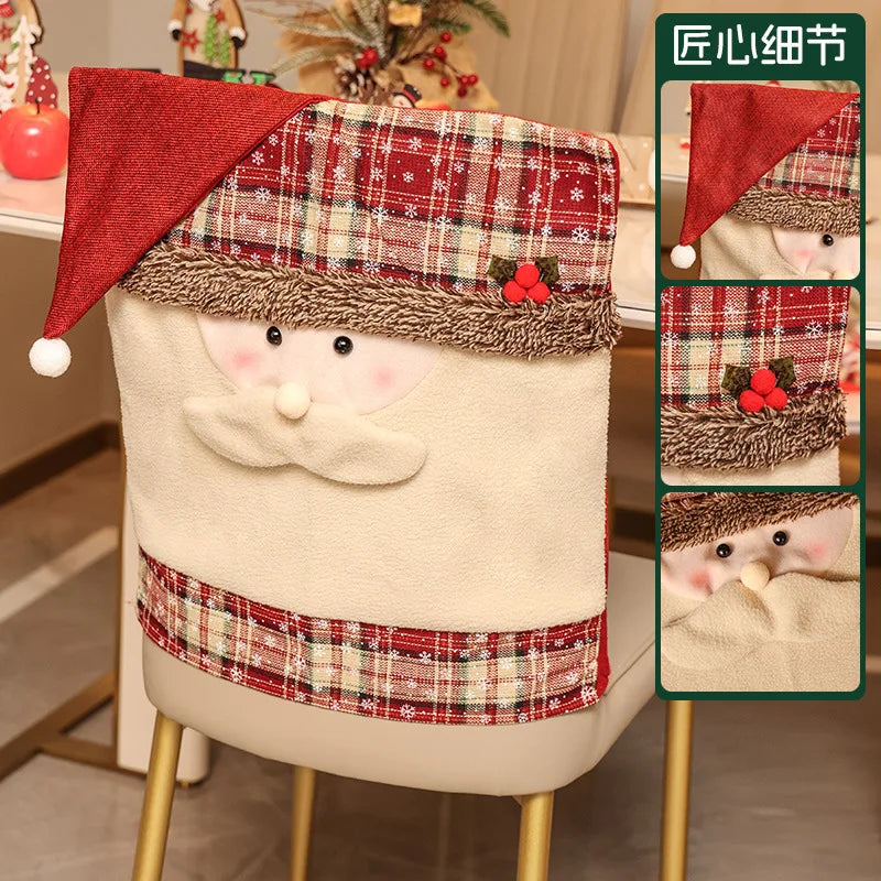 Sevair Deco Santa Snowman Christmas Chair Covers 4