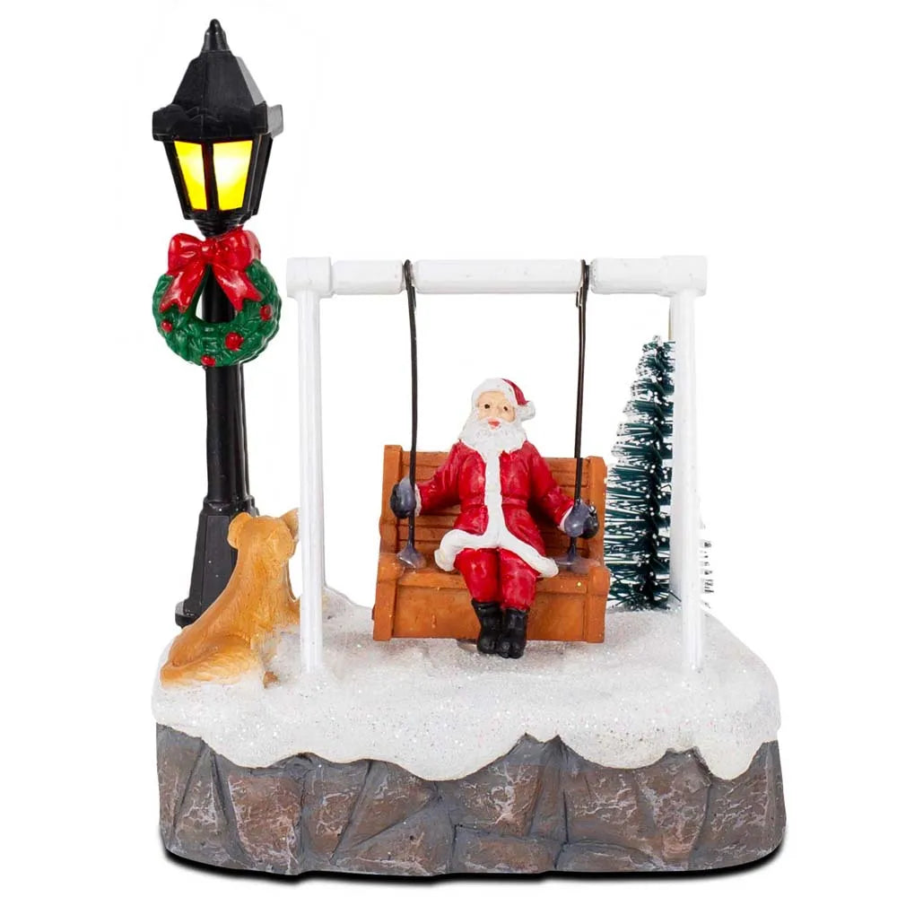 Sevair Deco Santa Swing Christmas Village Figurine isolated front view