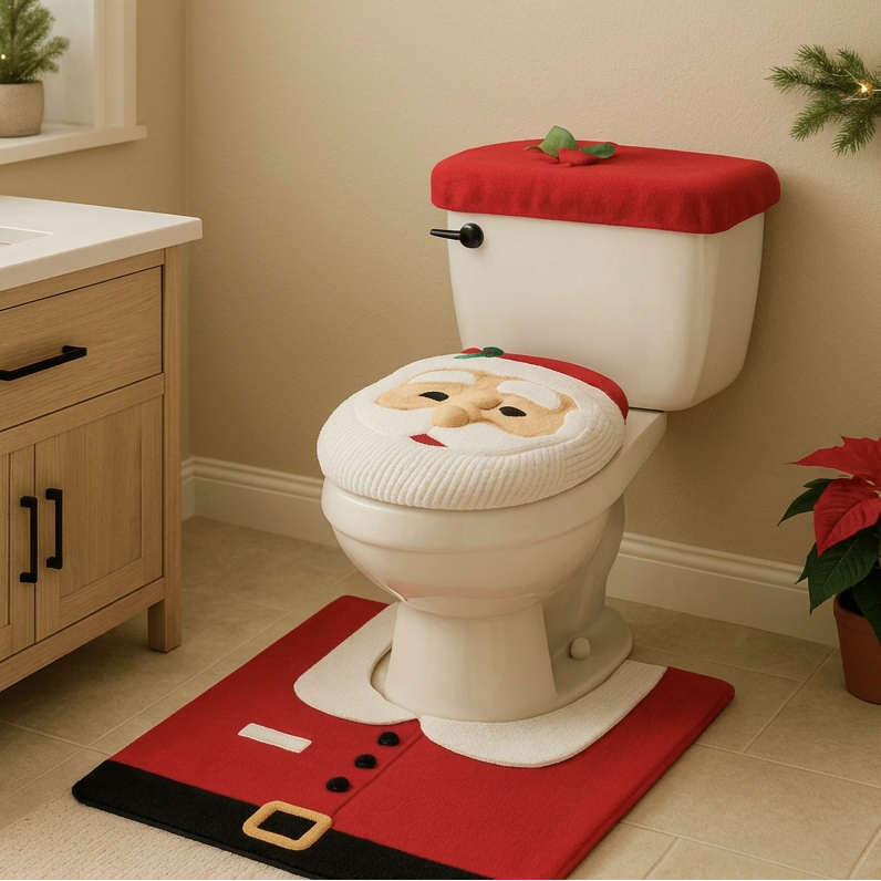 Sevair Deco Santa Toilet Cover Set 3 Piece 1