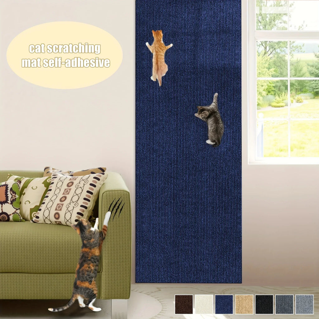Sevair Deco Self Adhesive Cat Scratching Wall Mat blue climbing