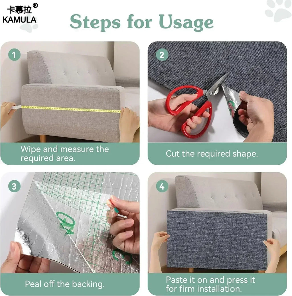 Sevair Deco Self Adhesive Cat Scratching Wall Mat installation guide