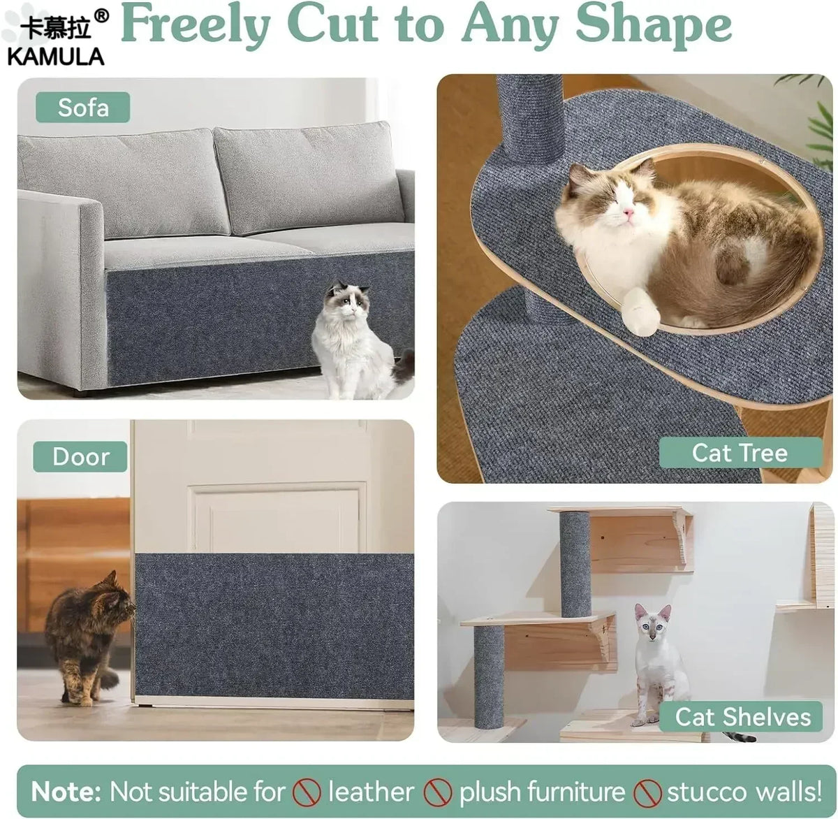 Sevair Deco Self Adhesive Cat Scratching Wall Mat shape ideas