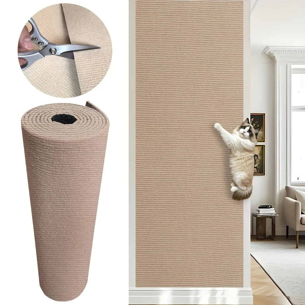 Sevair Deco Self Adhesive Cat Scratching Wall Mat trimmable demo