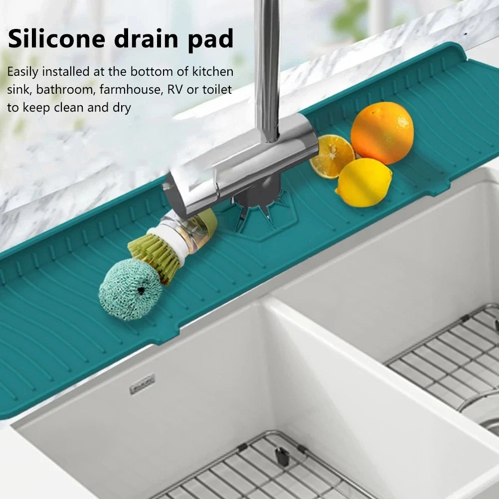 Sevair Deco Self-Draining Silicone Sink Faucet Mat 14