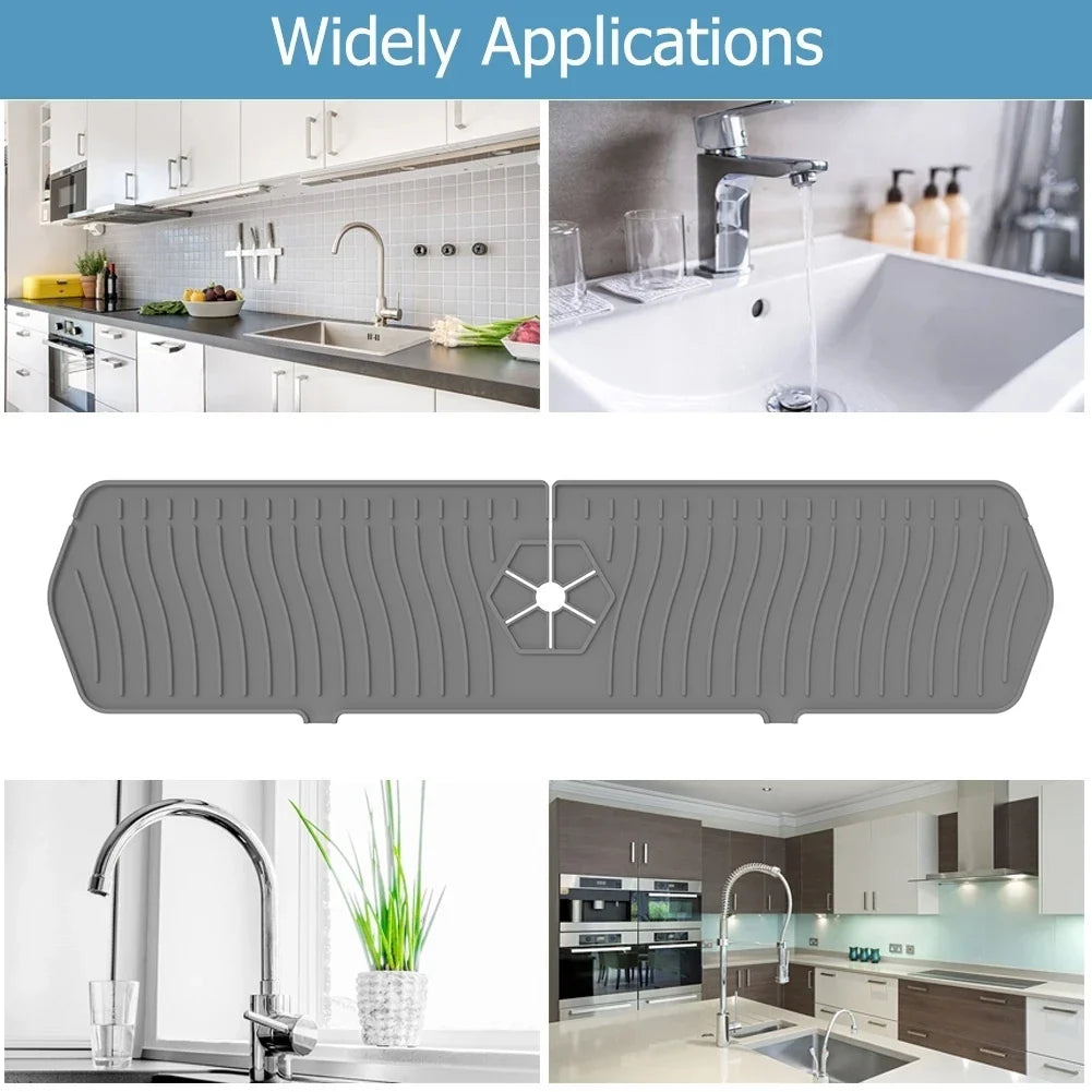 Sevair Deco Self-Draining Silicone Sink Faucet Mat 16