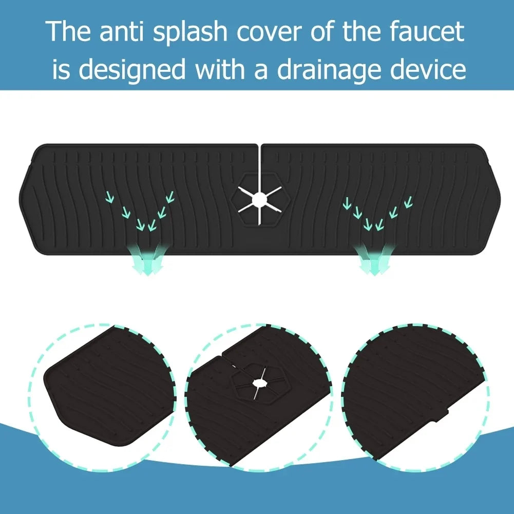 Sevair Deco Self-Draining Silicone Sink Faucet Mat 19