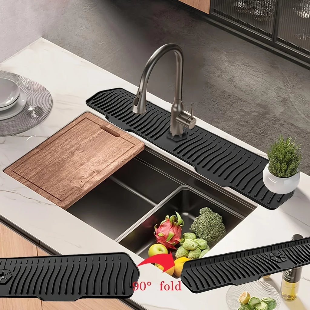 Sevair Deco Self-Draining Silicone Sink Faucet Mat 5