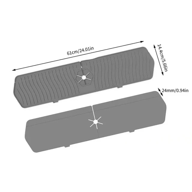Sevair Deco Self-Draining Silicone Sink Faucet Mat 9