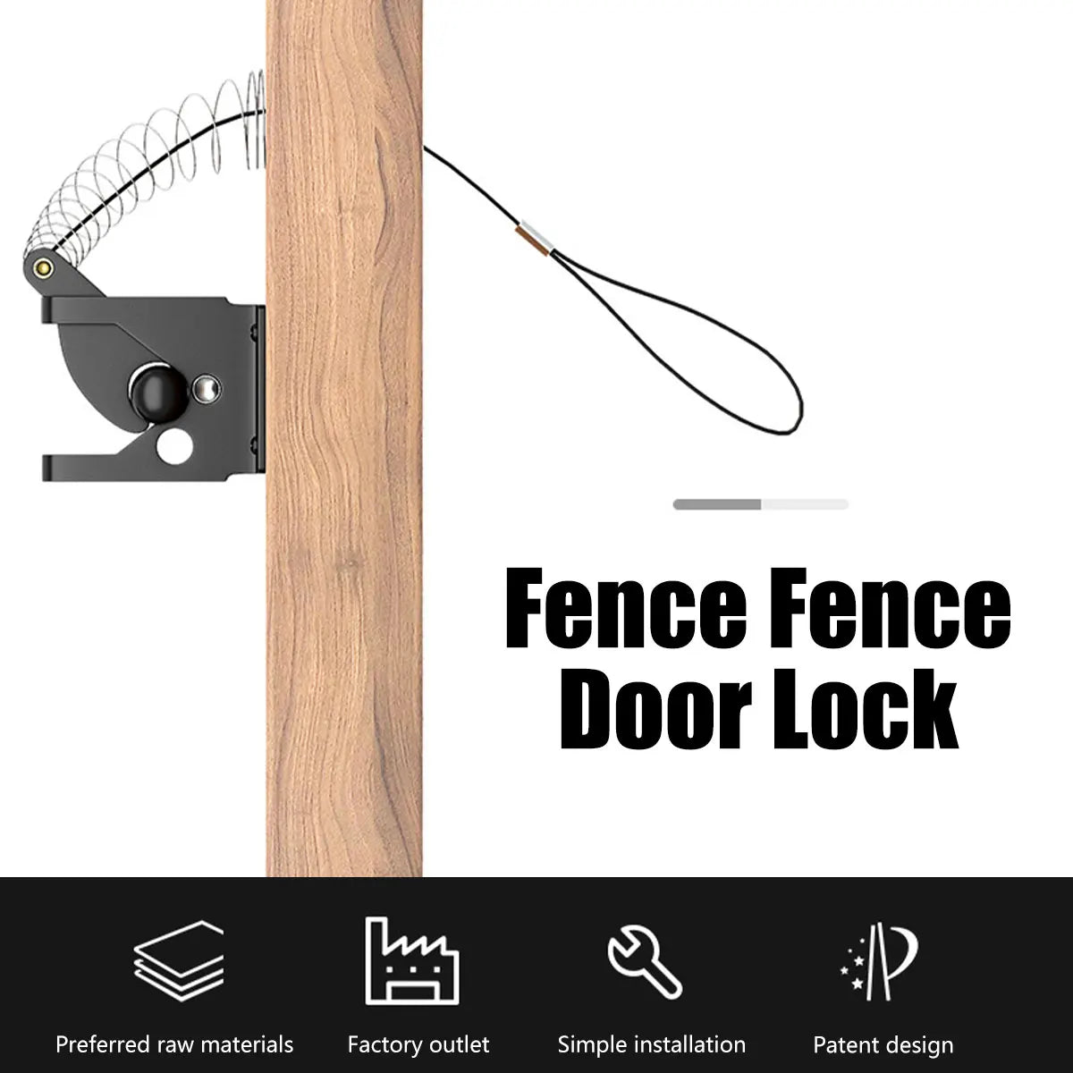 Sevair Deco Self-Locking Gate Latch with Cable Release 4