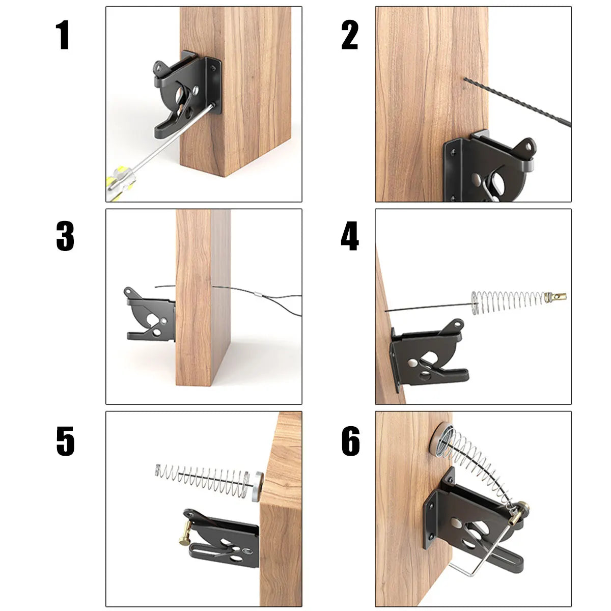 Sevair Deco Self-Locking Gate Latch with Cable Release 6
