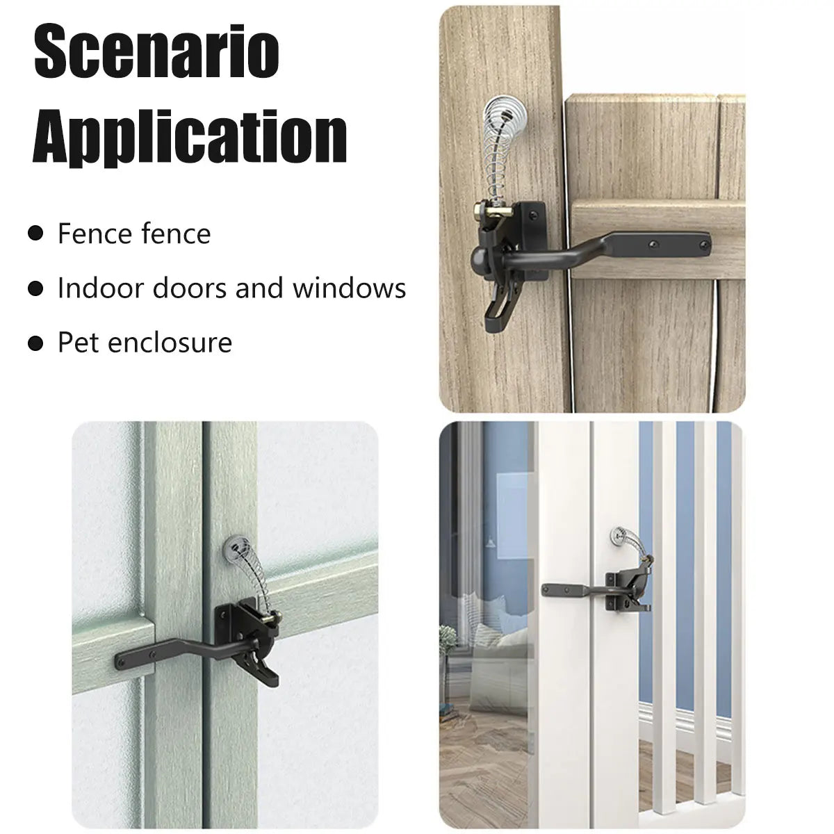 Sevair Deco Self-Locking Gate Latch with Cable Release 7