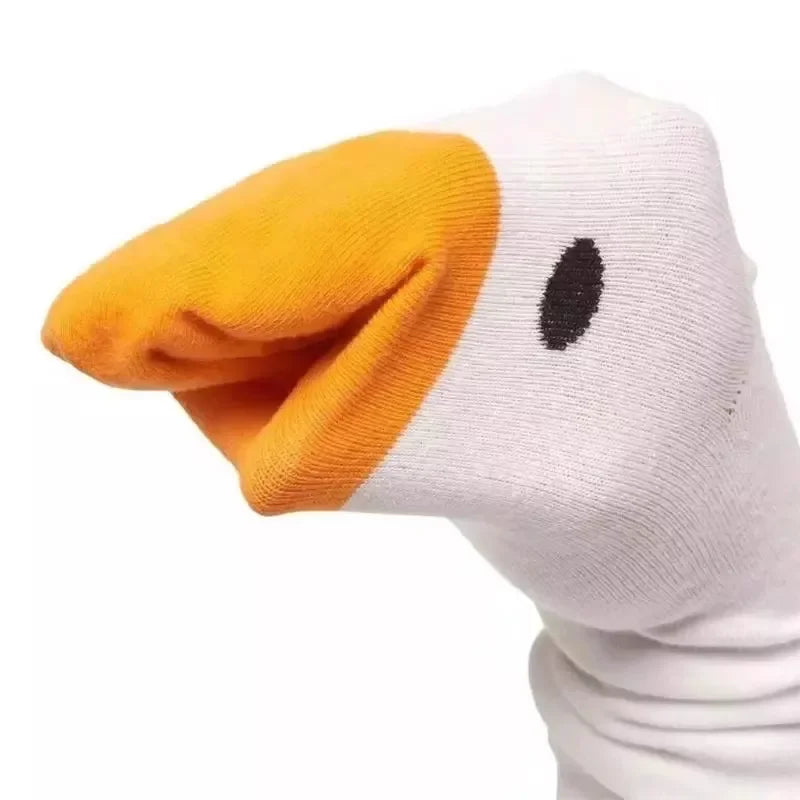 Sevair Deco Silly Goose Socks with Orange Beak Toes beak detail
