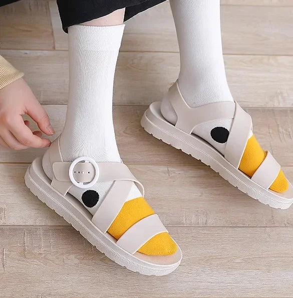 Sevair Deco Silly Goose Socks with Orange Beak Toes casual style