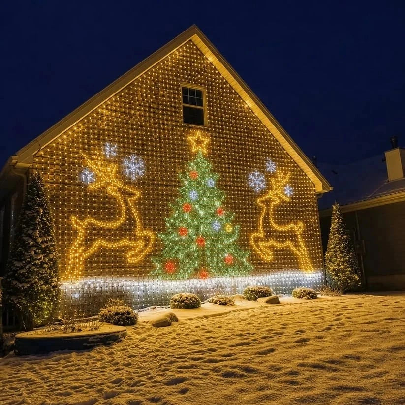 Sevair Deco Smart LED Curtain Lights for Christmas reindeer scene
