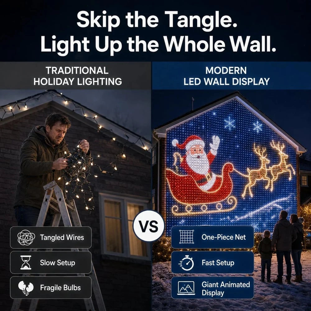 Sevair Deco Smart LED Curtain Lights for Christmas wall display