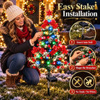 Sevair Deco Solar Cedar Christmas Tree Lights installation