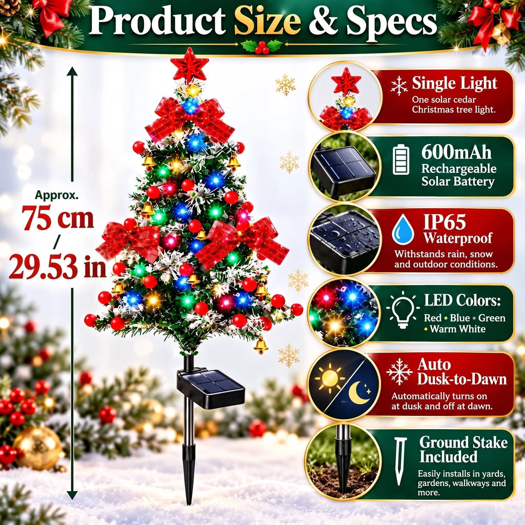 Sevair Deco Solar Cedar Christmas Tree Lights specifications
