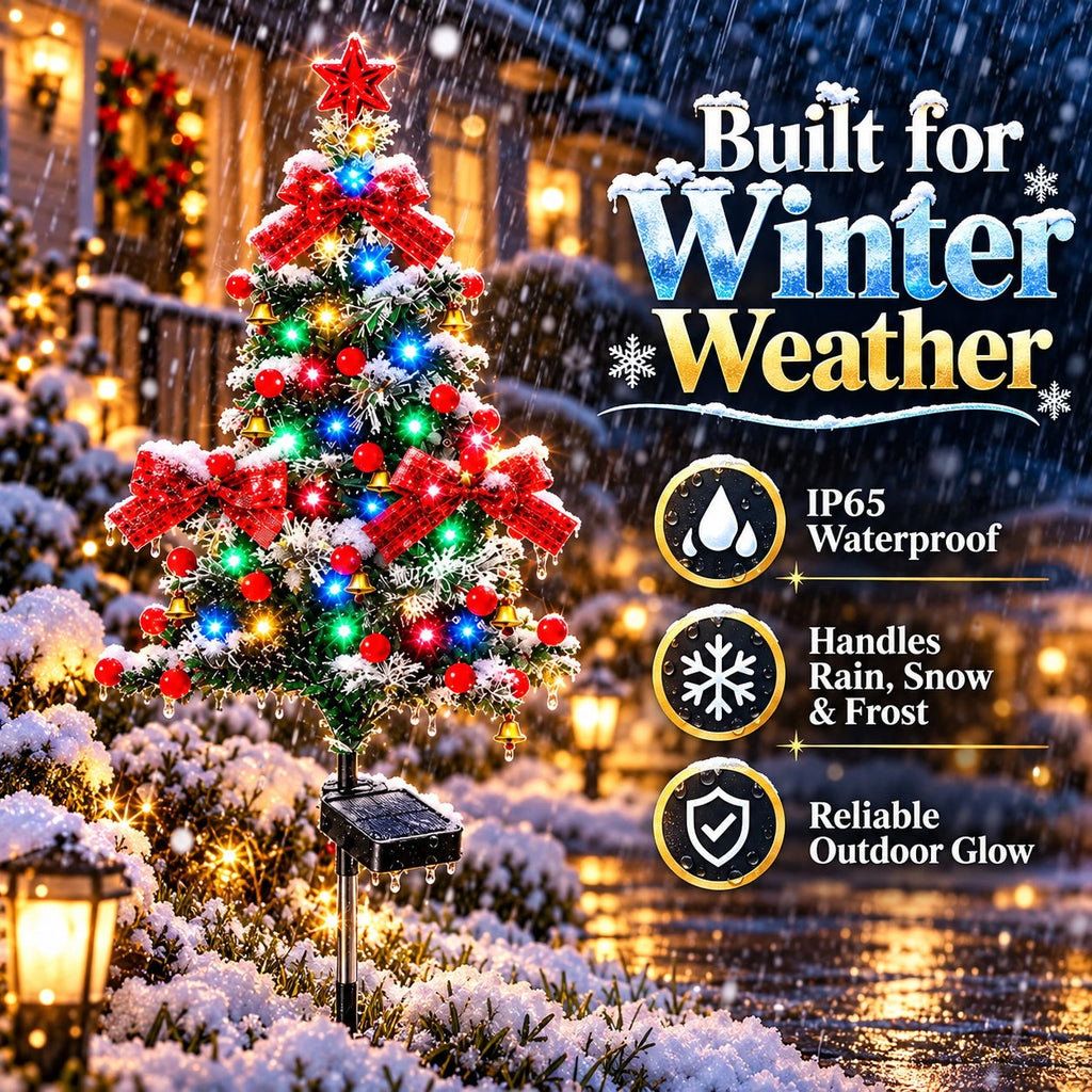 Sevair Deco Solar Cedar Christmas Tree Lights weather resistant