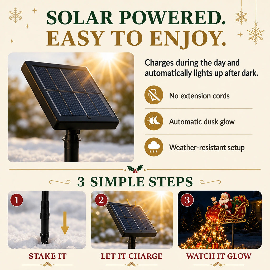 Sevair Deco Solar Christmas Cascade Garden Lights solar panel