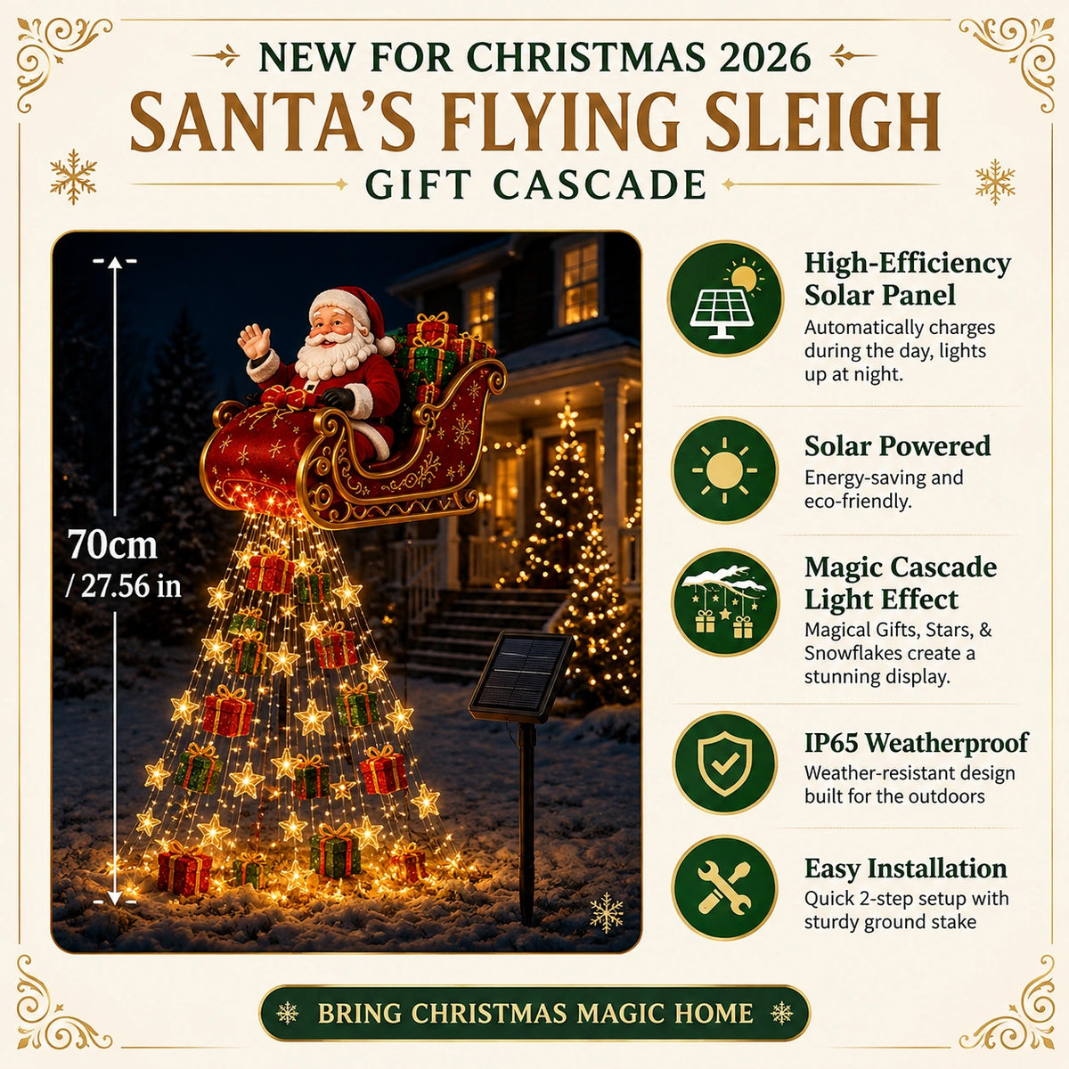 Sevair Deco Solar Christmas Cascade Garden Lights specifications