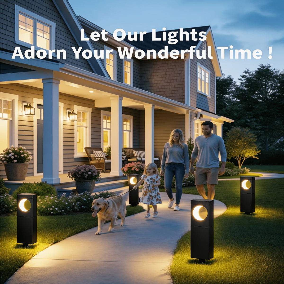 Sevair Deco Solar Crescent Pathway Lights 6