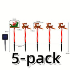 Sevair Deco Solar Santa & Reindeer Path Lights five piece set