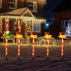 Sevair Deco Solar Santa & Reindeer Path Lights holiday house