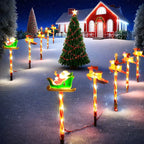 Sevair Deco Solar Santa & Reindeer Path Lights Santa sleigh