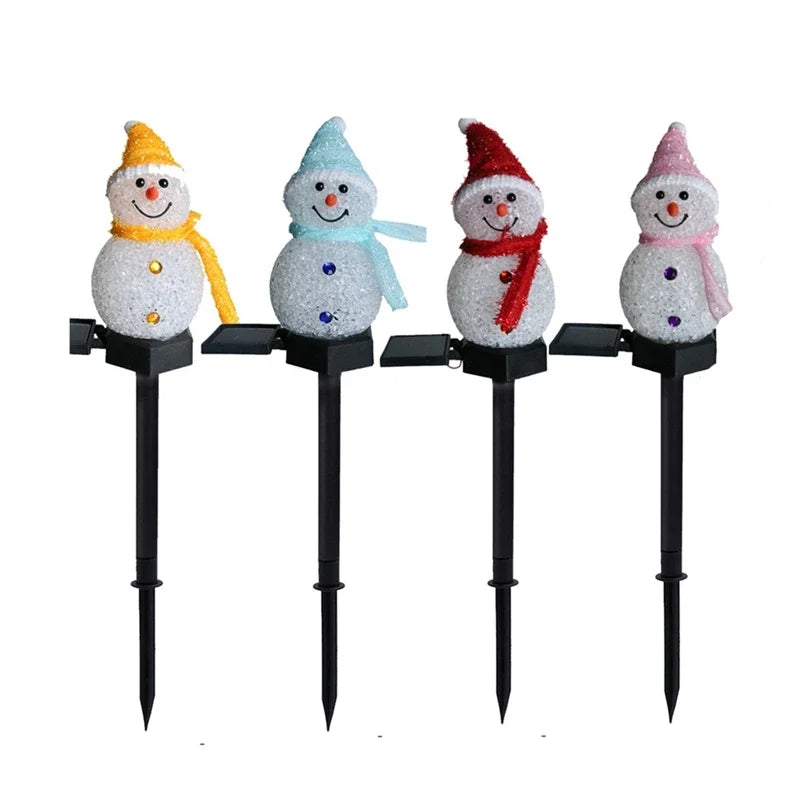Sevair Deco Solar Snowman Lights for Christmas four colors