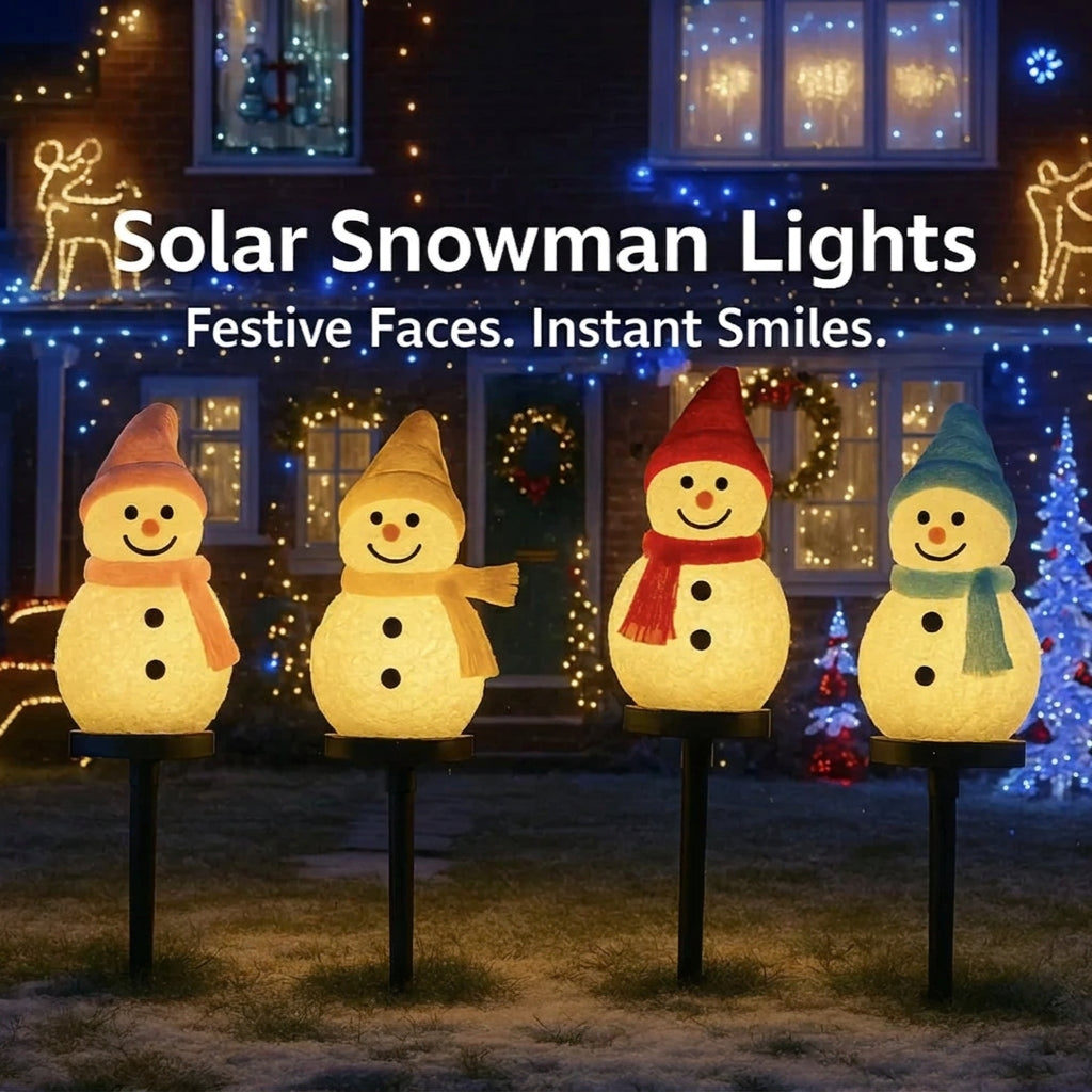 Sevair Deco Solar Snowman Lights for Christmas holiday display