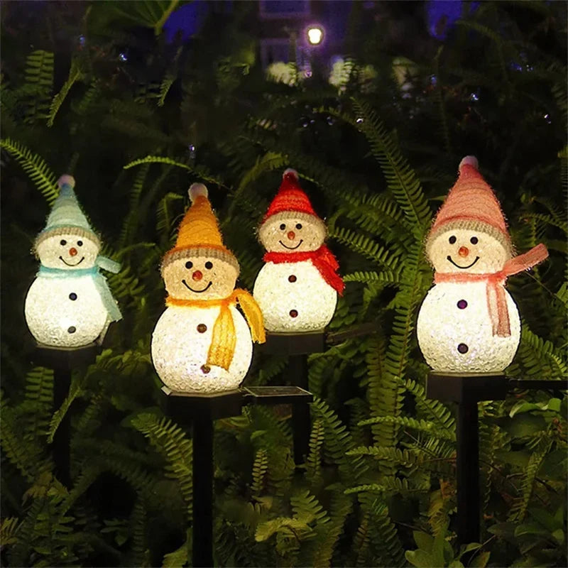 Sevair Deco Solar Snowman Lights for Christmas night garden