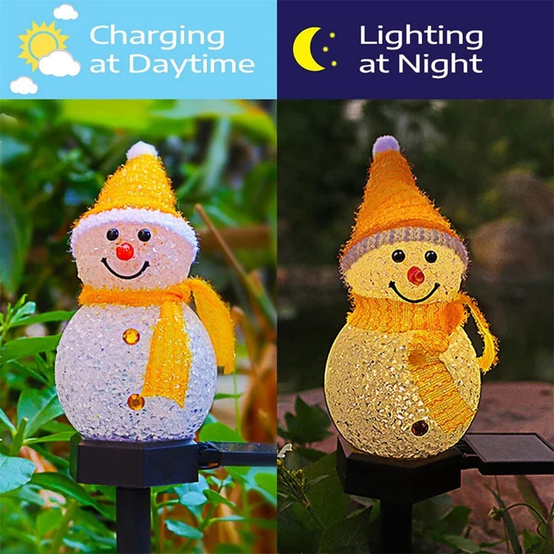 Sevair Deco Solar Snowman Lights for Christmas solar charging