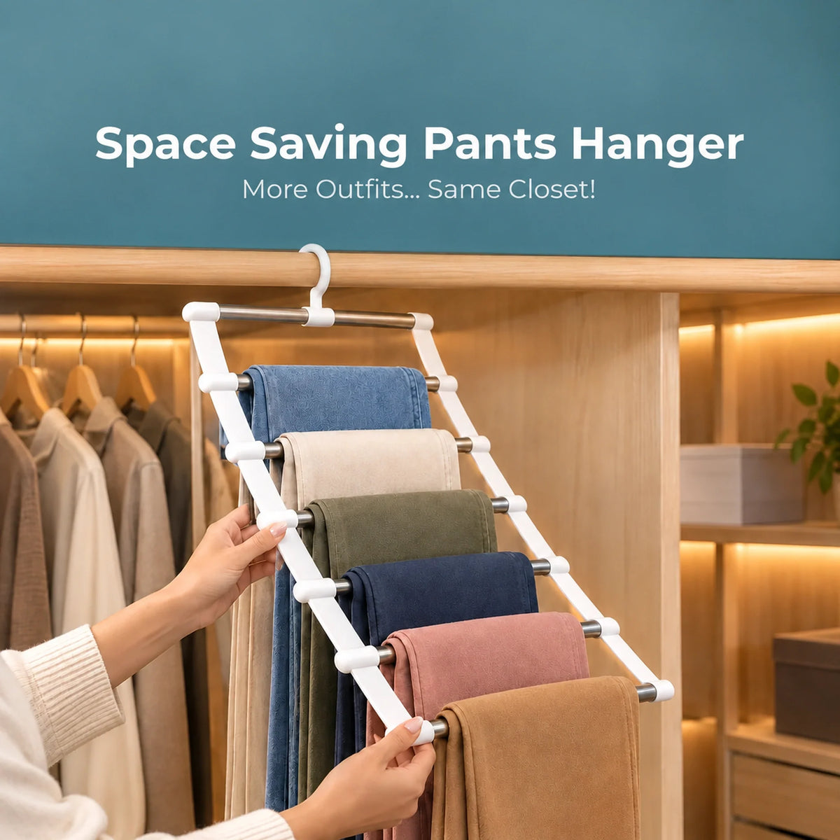 Sevair Deco Space Saving Pants Hanger for Closets closet organizer
