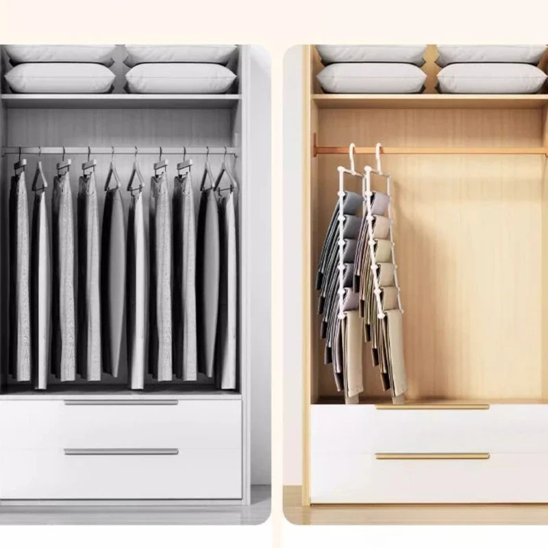 Sevair Deco Space Saving Pants Hanger for Closets space comparison