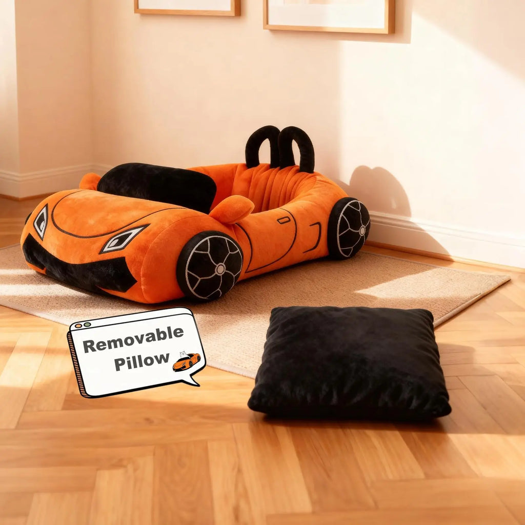 Sevair Deco Sports Car Pet Bed for Cats & Small Dogs removable pillow