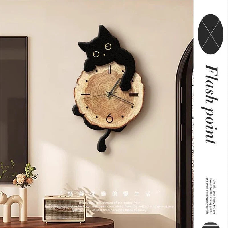 Sevair Deco Swinging Cat Wall Clock 4