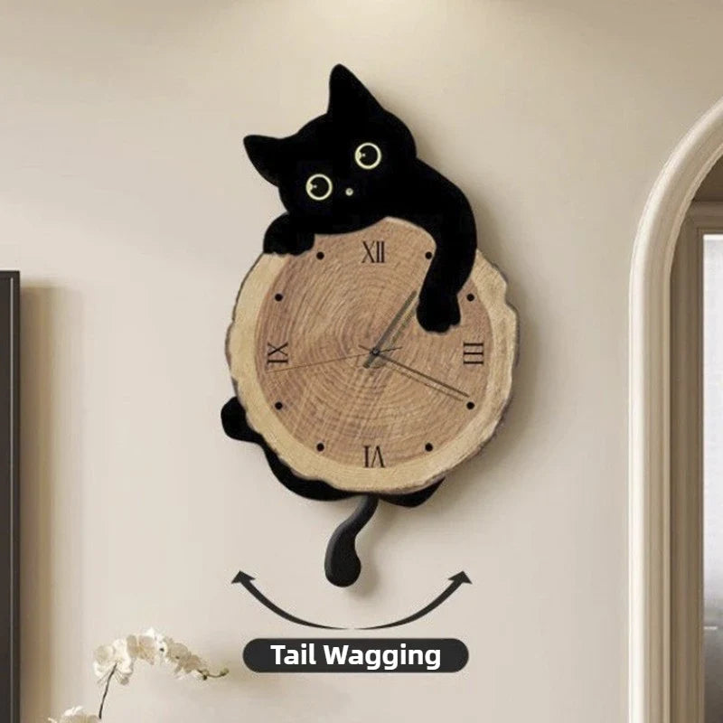 Sevair Deco Swinging Cat Wall Clock 5