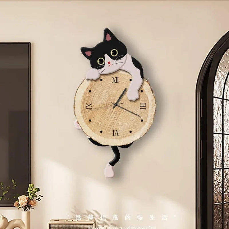Sevair Deco Swinging Cat Wall Clock 7