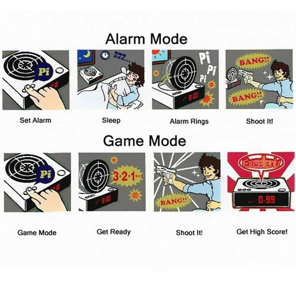 Sevair Deco Target Alarm Clock with Laser Game 8