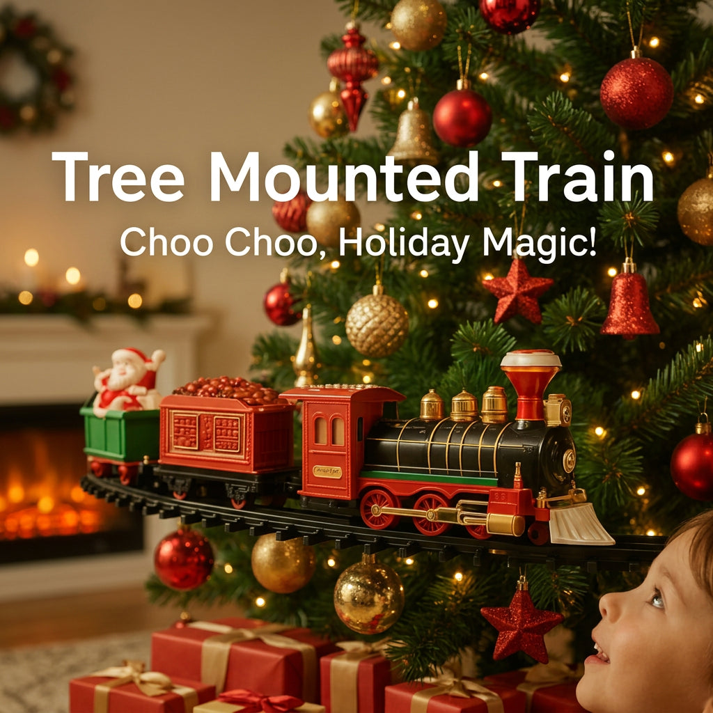 Sevair Deco Tree Mounted Christmas Train Set 01
