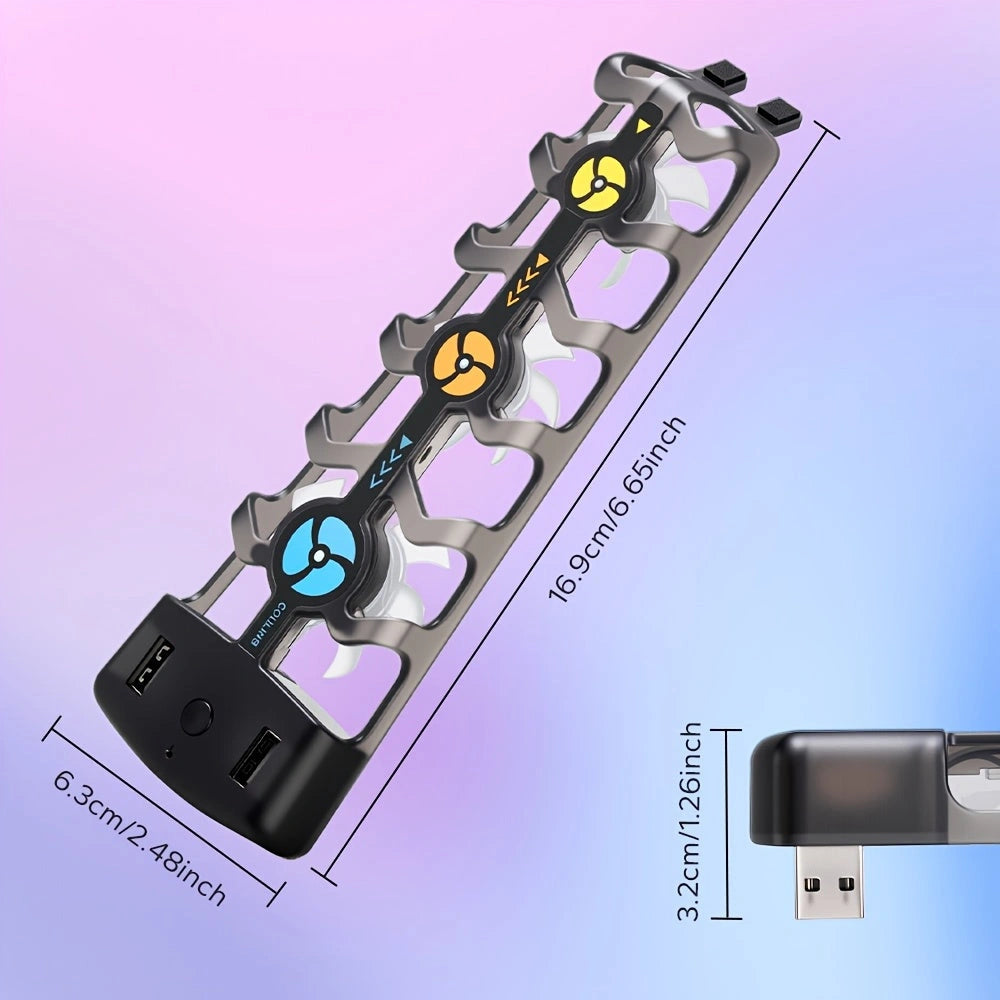 Sevair Deco Triple Cooling Fan for PS5 with RGB Lights size guide