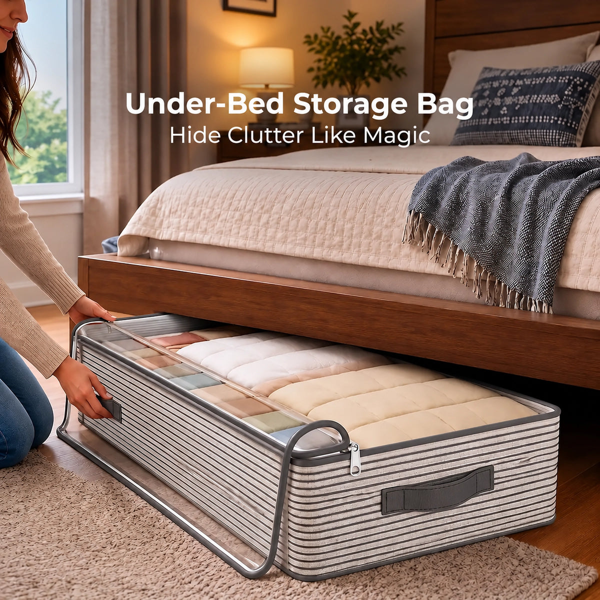 Sevair Deco Under Bed Storage Bag for Clothes and Bedding bedroom storage
