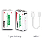 Sevair Deco USB-C Rechargeable 9V Battery Packs charging cable