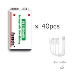 Sevair Deco USB-C Rechargeable 9V Battery Packs forty pack 02