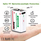 Sevair Deco USB-C Rechargeable 9V Battery Packs protection features