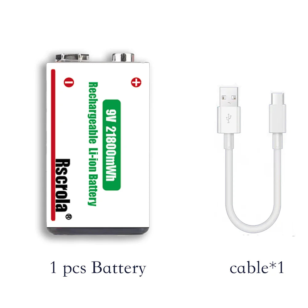 Sevair Deco USB-C Rechargeable 9V Battery Packs single pack