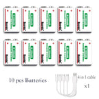 Sevair Deco USB-C Rechargeable 9V Battery Packs ten pack