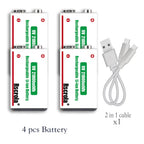 Sevair Deco USB-C Rechargeable 9V Battery Packs two pack