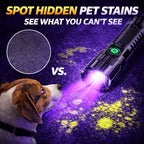 Sevair Deco USB rechargeable UV inspection flashlight carpet comparison