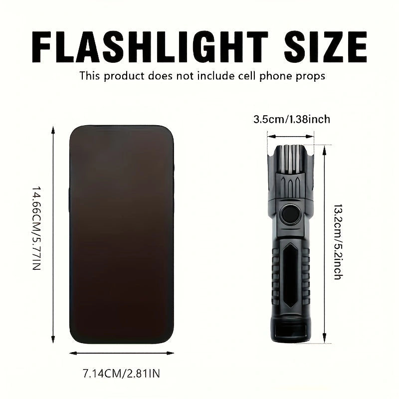 Sevair Deco USB rechargeable UV inspection flashlight size guide